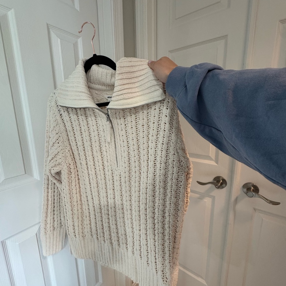 Aerie Cream Cowl Neck Sweater